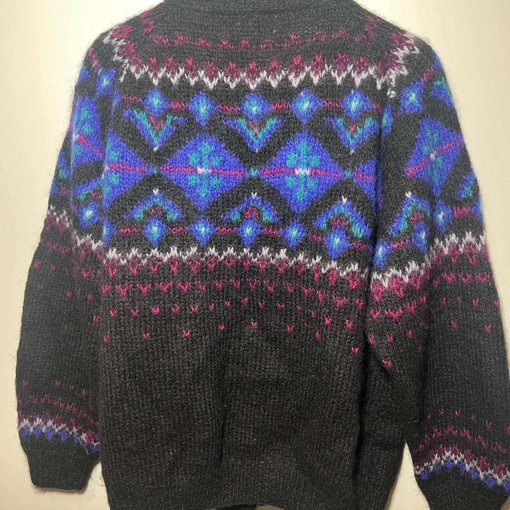 L.L. Bean Vintage Fair Isle Cardigan Size Large - Picture 4 of 6
